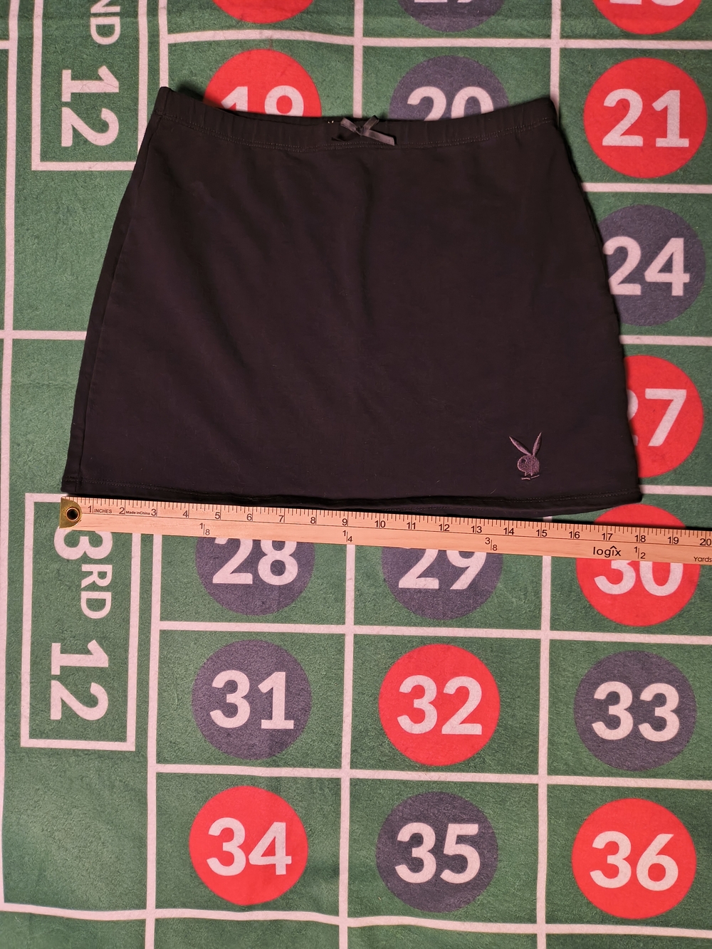 Playboy by PacSun XS Black Cotton Micro Mini Skirt Embroidered Bunny Y2K - Picture 4 of 12